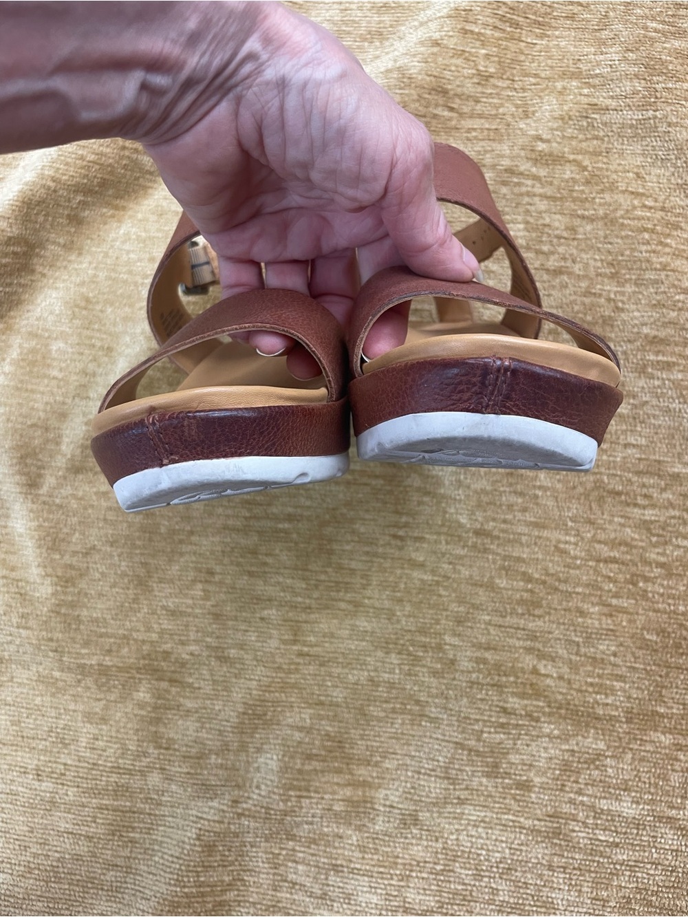 Kork-Ease Women’s Brown Leather size 8, platform Slingback Sandals - Picture 4 of 8